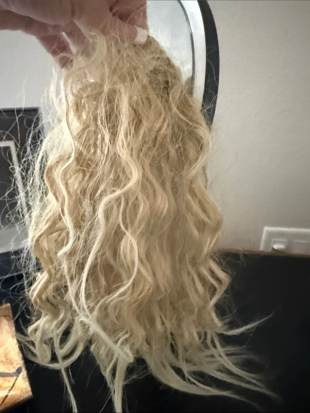 Blonde Curly Clip-In or use as a custom made pony tail Extensions - light bl